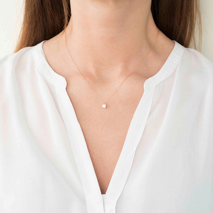 Золоте кольє з фіанітом кол01211 від ювелірного магазину Онікс