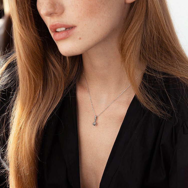 Колье "Булава" в белом золоте кол02251 от ювелирного магазина Оникс - 5