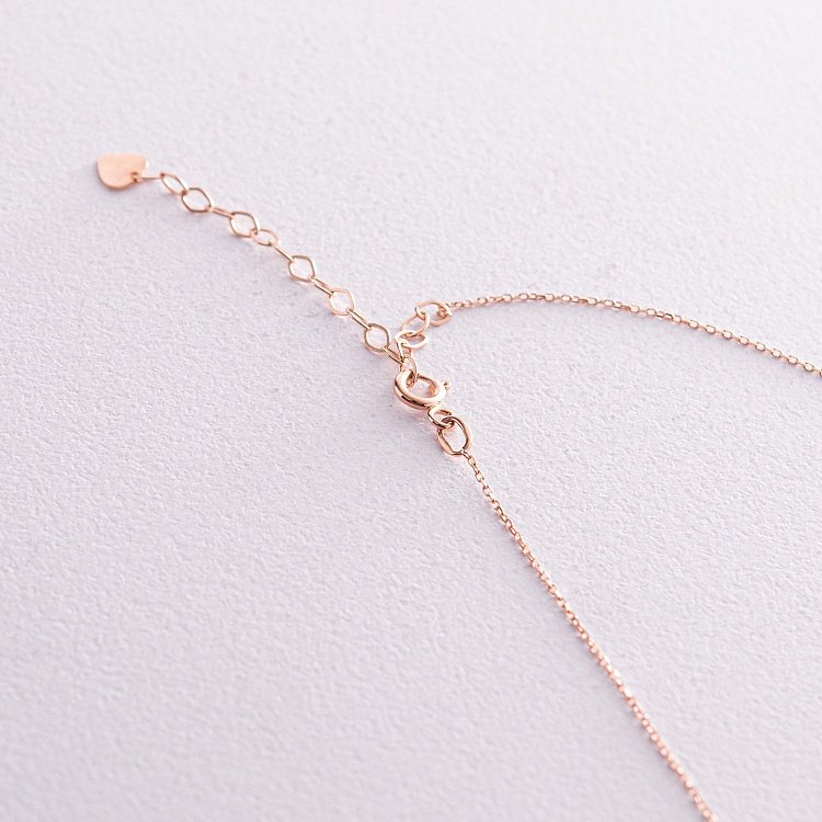 Кольє "Хрестик" у червоному золоті (фіаніти) кол02319 від ювелірного магазину Онікс - 4