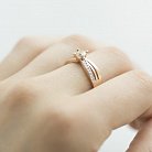 Золотое помолвочное кольцо с фианитами к03341 от ювелирного магазина Оникс - 1