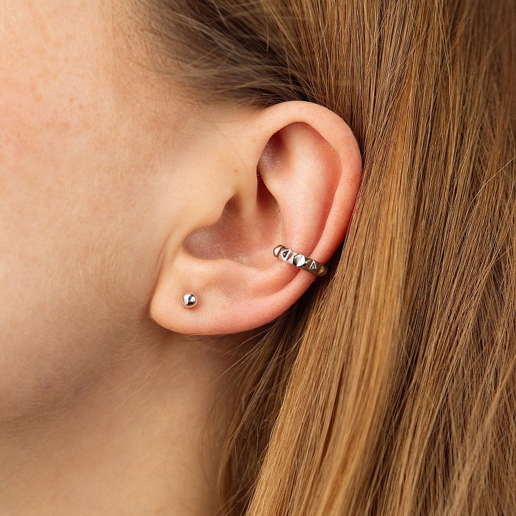 Сережка - каффа "Mona" у білому золоті с08848 від ювелірного магазину Онікс - 3