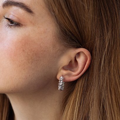 Сережки - кільця в білому золоті с08622 №2