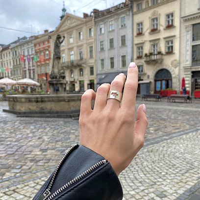 Каблучка "Моя Україна" в білому золоті к07040 №12