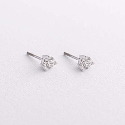 Золотые серьги - пусеты с бриллиантами 344891121