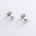 Золоті сережки - пусети (смарагд, діамант) с320 от ювелирного магазина Оникс - 2