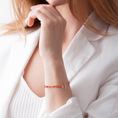 Браслет с красной нитью "Самолетик" б05088 №2