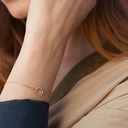 Браслет "Лунниця" у червоному золоті б05089 №6