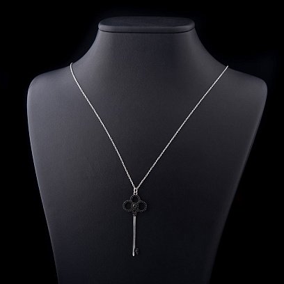 Серебряное колье "Ключик" (фианиты) 18471 №2