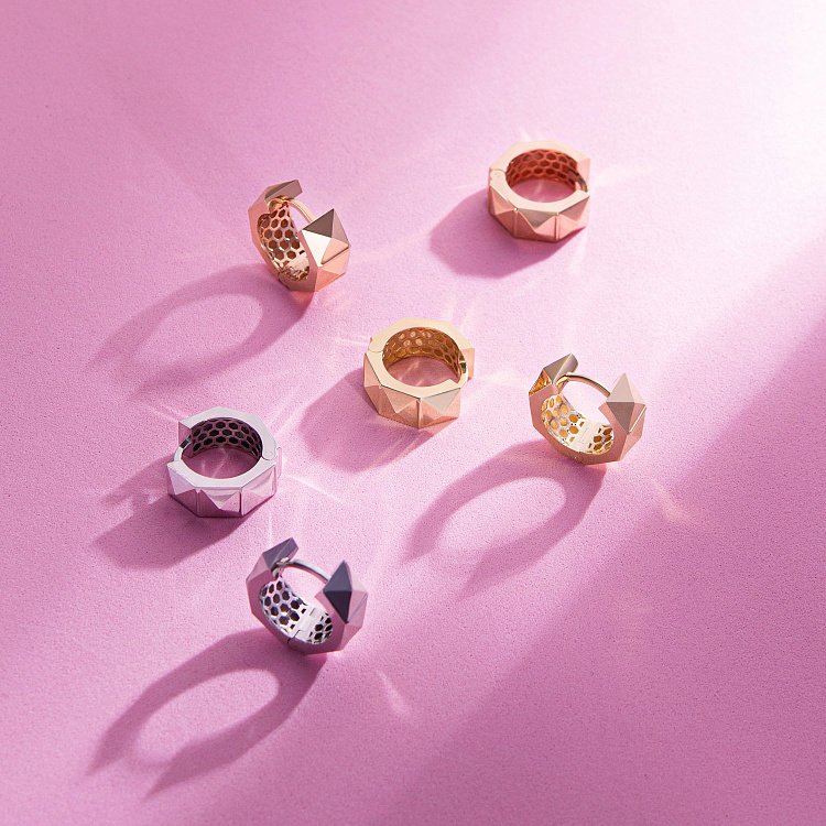 Серьги - кольца "Luisa" в красном золоте с09162 от ювелирного магазина Оникс - 4