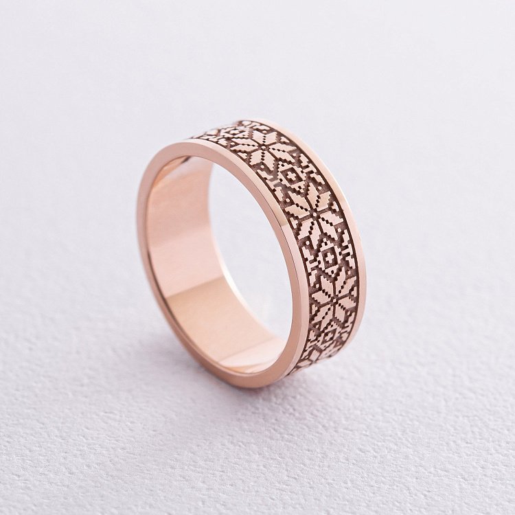 Обручка "Вишиванка" у червоному золоті 210292400 від ювелірного магазину Онікс