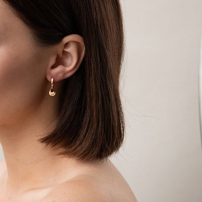 Золотые серьги "Капельки" с07569 №5