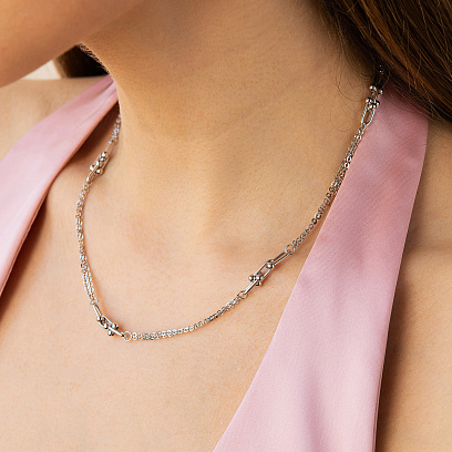 Колье "Фантазия" в белом золоте кол02665 №4