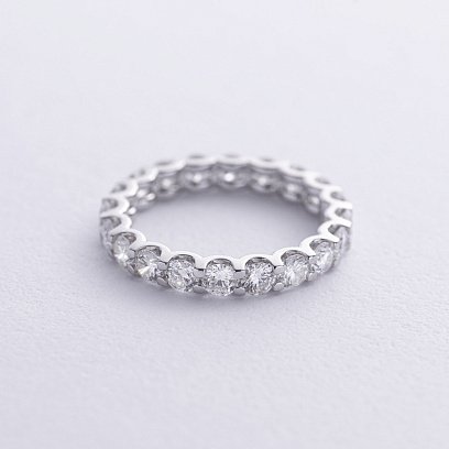 Кольцо с дорожкой бриллиантов (белое золото) 222001121 №3
