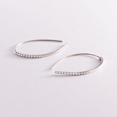 Серебряные серьги "Клео" с фианитами 4991 №2