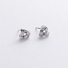 Серебряные серьги - пусеты "Сплетение" 122753 от ювелирного магазина Оникс