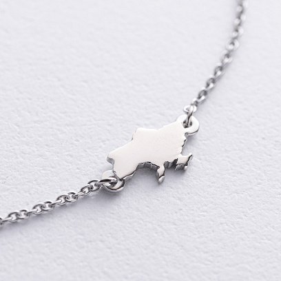 Браслет "Карта Украины" в белом золоте з2092б №3