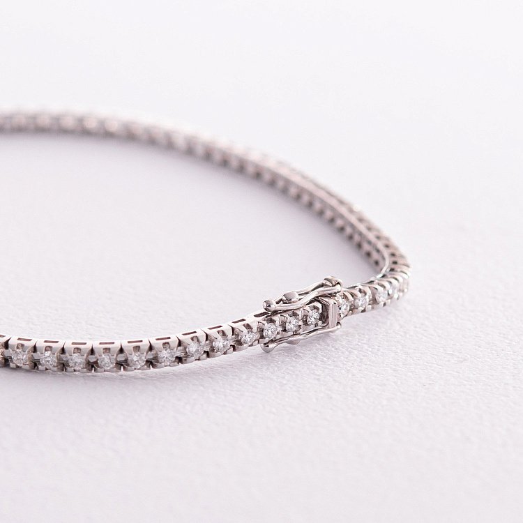 Браслет Теннис в белом золоте с белыми бриллиантами 518751501 от ювелирного магазина Оникс - 2