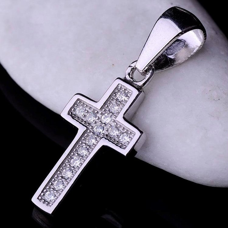 Підвіска "Хрестик" (фіаніт) 131586 від ювелірного магазину Онікс