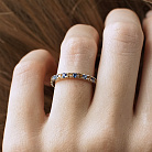 Кольцо с дорожкой голубых и желтых камней (желтое золото) 815ж от ювелирного магазина Оникс - 7