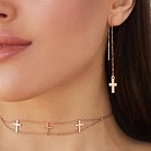 Золоті сережки-протяжки з хрестиками с05558 от ювелирного магазина Оникс - 8