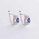 Золоті сережки з синіми сапфірами і діамантами C01303E от ювелирного магазина Оникс