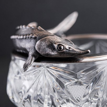 Срібна фігура з осетром ручної роботи 23123 №3