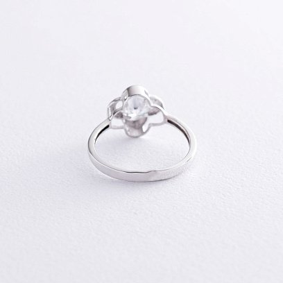 Золотое кольцо "Клевер" с фианитами к05201 №3