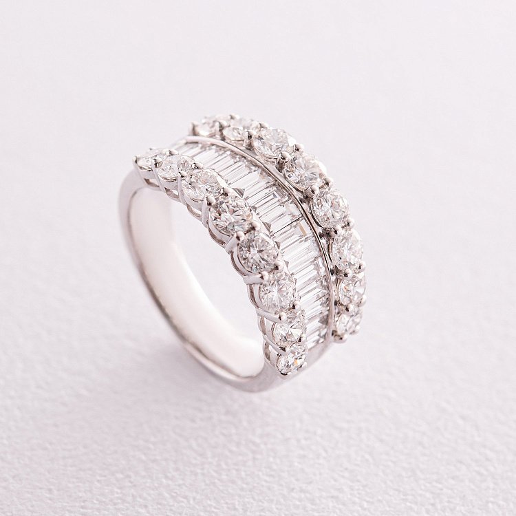 Кольцо в белом золоте с бриллианты кб0376nl от ювелирного магазина Оникс