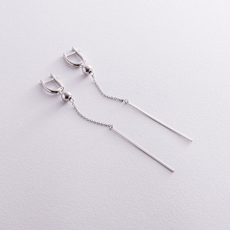 Срібні висячі сережки "Кульки" 902-01360 від ювелірного магазину Онікс - 1