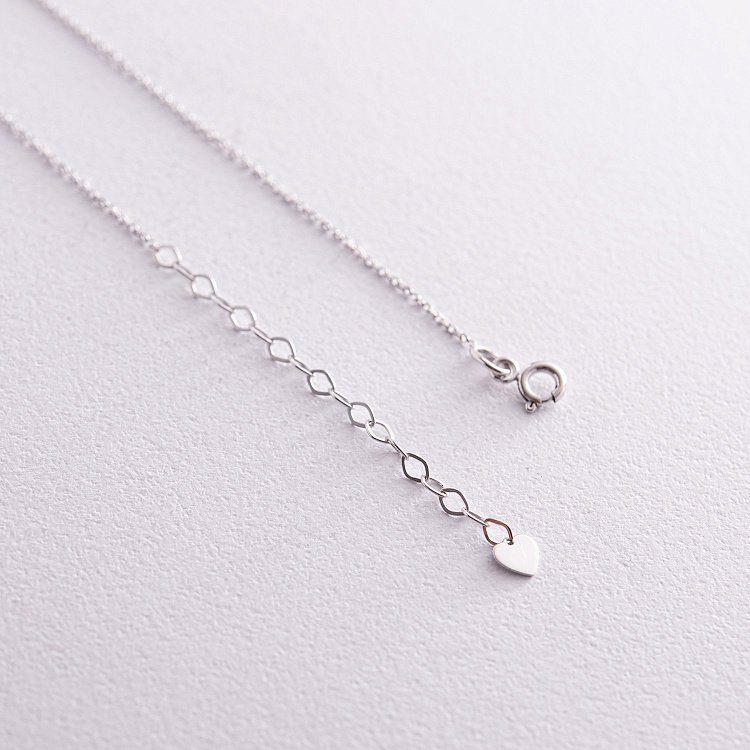 Кольє "Сердечко" з фіанітом (біле золото) кол02315 від ювелірного магазину Онікс - 2