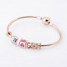 Золотий браслет з Шарм "Сердечко" (фіаніти) б02724 от ювелирного магазина Оникс