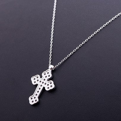 Золоте кольє "Хрестик" з фіанітами кол00814 №3