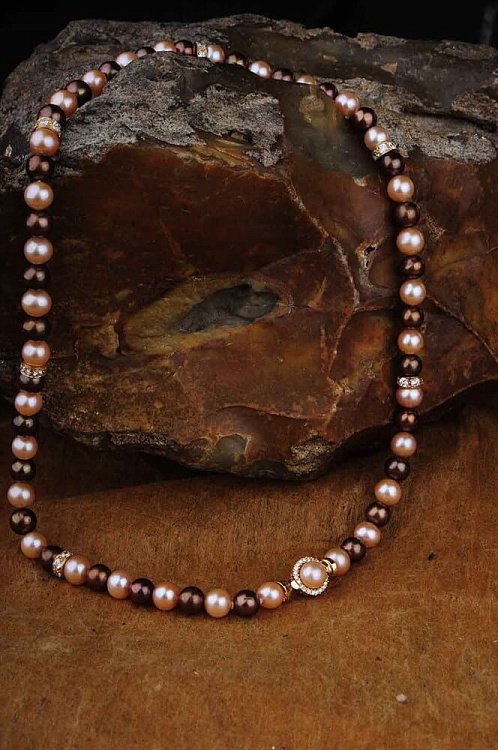 Колье (культивированный морской жемчуг,золото 585",фианиты) кол00506 от ювелирного магазина Оникс - 4