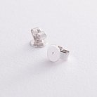 Золоті сережки-пусети "Квіточки" (сапфір, діамант) сб0133vi от ювелирного магазина Оникс - 2