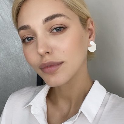 Серебряные серьги - пусеты "Молли" 123039 №3