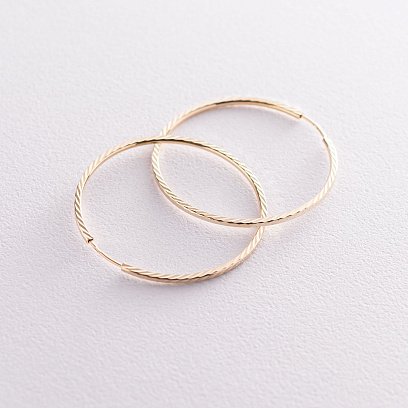 Сережки - кільця в жовтому золоті (4.0 см) с07188