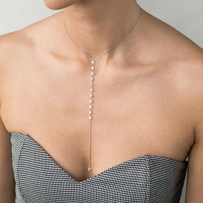 Серебряное колье с фианитами 18656 №20