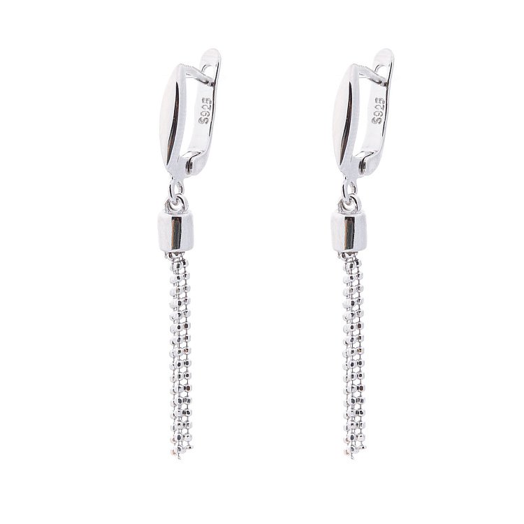 Срібні сережки без каміння 122250 від ювелірного магазину Онікс - 1