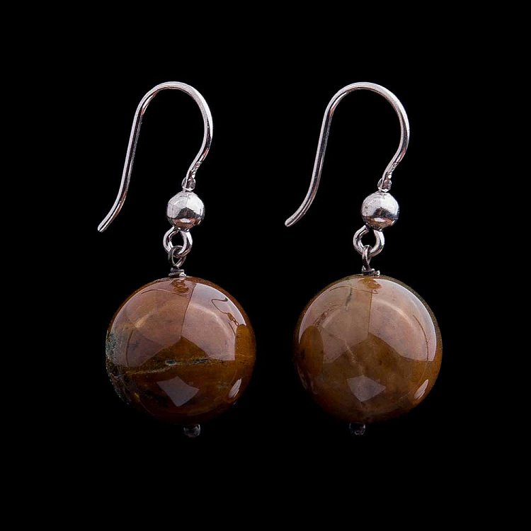 Серьги с окаменелым деревом 118c7 Серьги с окаменелым деревом 118c7 от ювелирного магазина Оникс