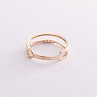 Двойное кольцо "Мириам" с фианитами (желтое золото) к07114 от ювелирного магазина Оникс - 5