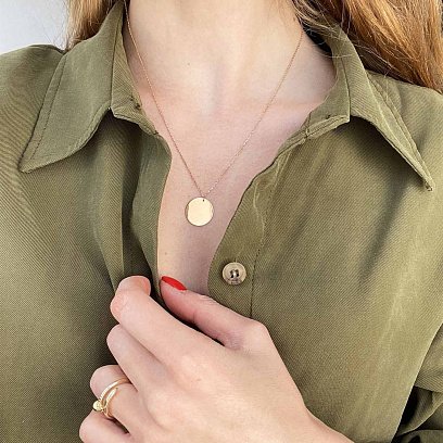 Кольє "Монетка" в жовтому золоті (можливе гравіювання) кол01778 №5