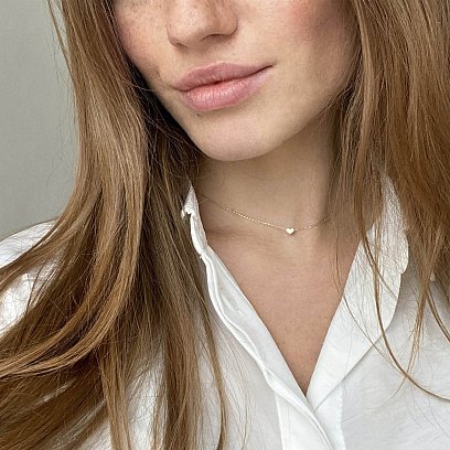 Колье "Сердечко" в желтом золоте кол01772 №10