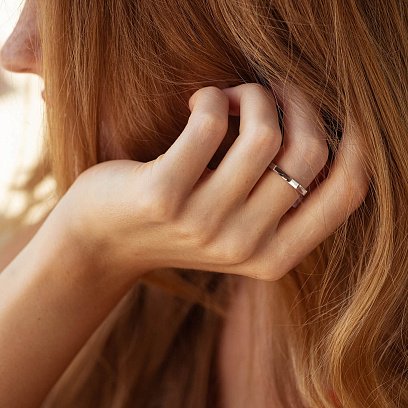 Кольцо "Астрид" в белом золоте к07450 №4