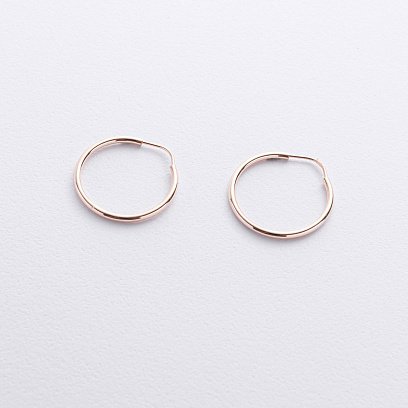 Серьги - кольца в красном золоте с09223 №3