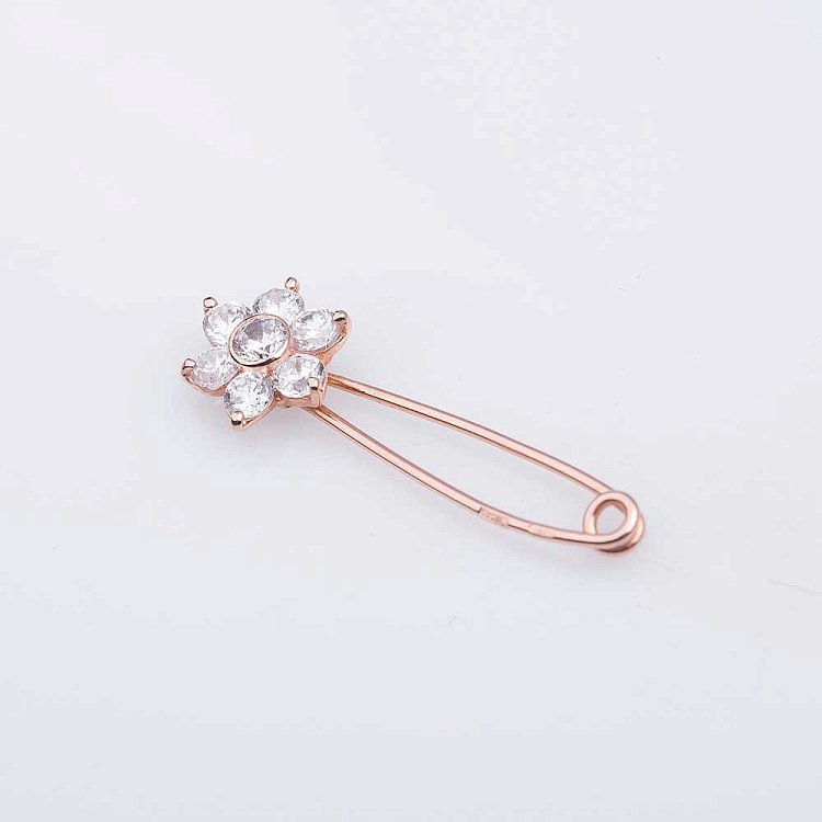 Булавка "Цветочек" (фианит) зак00125 от ювелирного магазина Оникс - 2