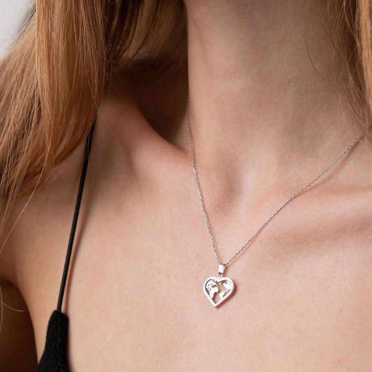 Колье "Планета" в белом золоте кол01992 от ювелирного магазина Оникс - 1