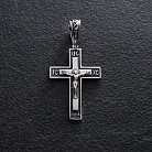 Серебряный крест с чернением 132728 от ювелирного магазина Оникс