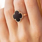 Золотое кольцо "Клевер" с ониксом к07613 от ювелирного магазина Оникс - 4