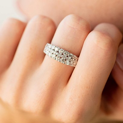 Золота каблучка з діамантами кб0518nl №6