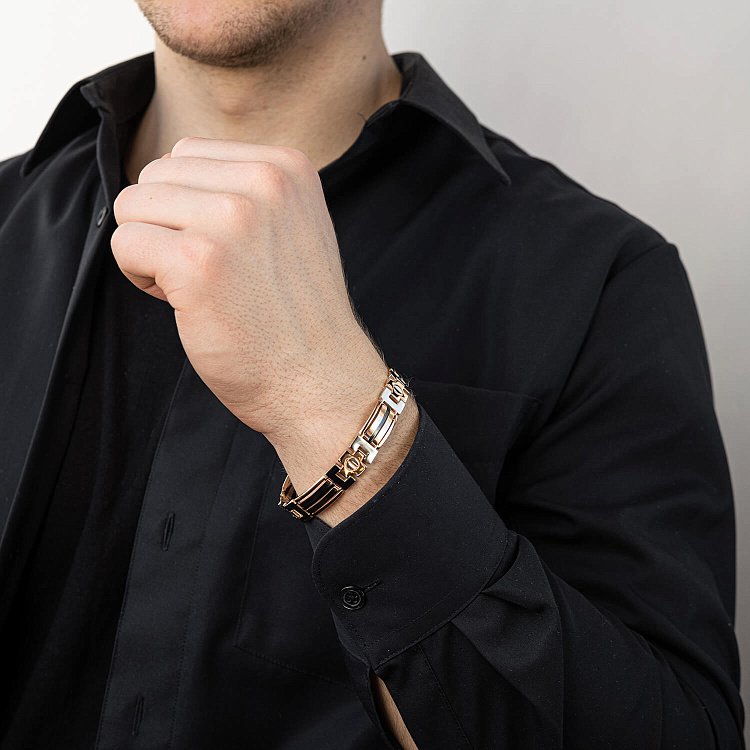 Мужской золотой браслет б04229 от ювелирного магазина Оникс - 1